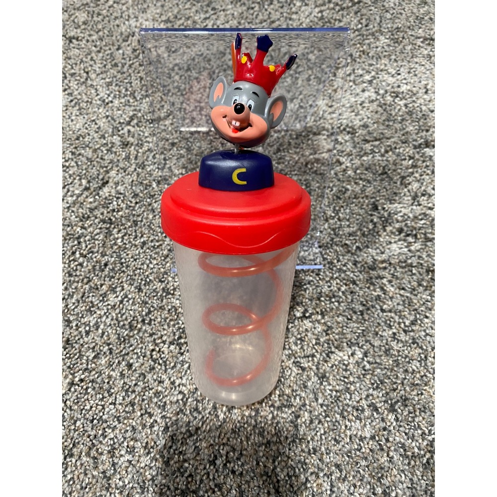 Chuck E. Cheese Spiral Straw Cup Kids‎ OS Red Excellent 2010 Souvenir Topper